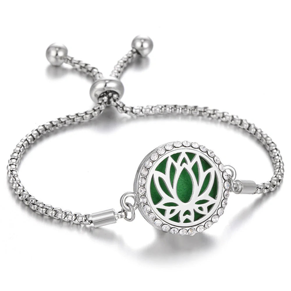 Kaleidoscope Aromatherapy Bracelet with essential oil diffuser locket in various designs