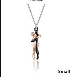 Affectionate Hug Necklace for couples with snake bone chain design