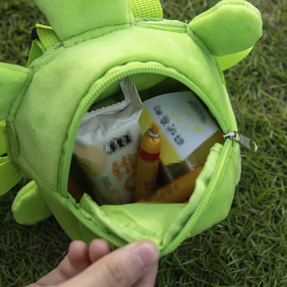 Brown cartoon turtle-shaped dog backpack with no-pull vest harness and metal zipper.