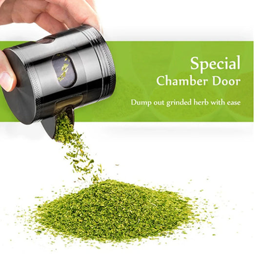 60mm zinc alloy herb grinder with neodymium magnet lid and windmill-style teeth