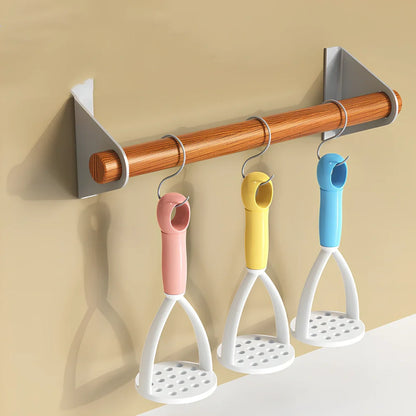 Blue PP manual fruit mud press masher, 25cm length, for potatoes and fruits, heat resistant to 120°C