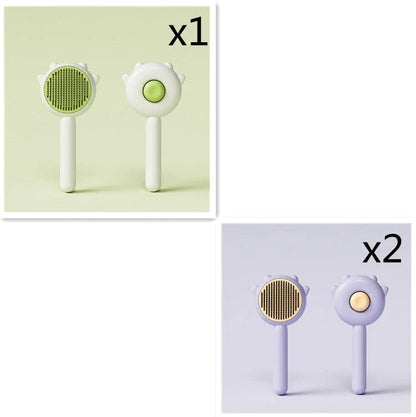 Premium pet grooming brush featuring dual-action hair removal and soothing massage for cats and dogs
