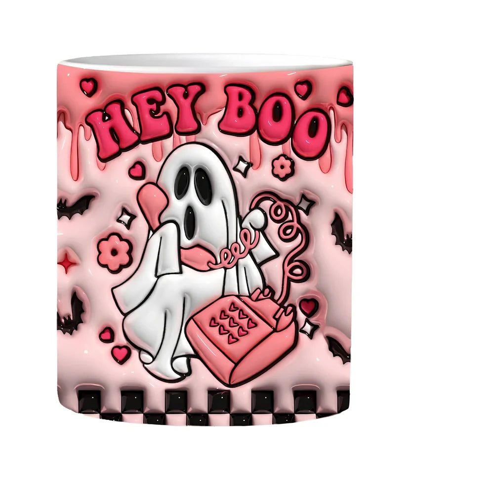 Halloween pumpkin ceramic coffee mug with 350ml capacity and festive design