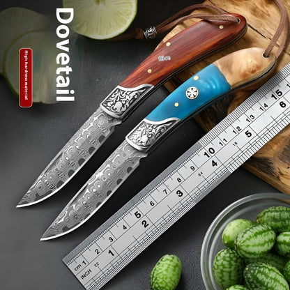 VG10 stainless steel folding portable outdoor knife showing folding mechanism