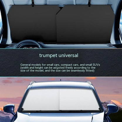 Automatic retractable car sunshade for front windshield thermal insulation in Oxford cloth material