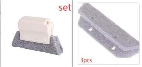 Creative Window Groove Cleaning Gap Brush Slot Cleaner with PP handle in beige, light grey, and blue