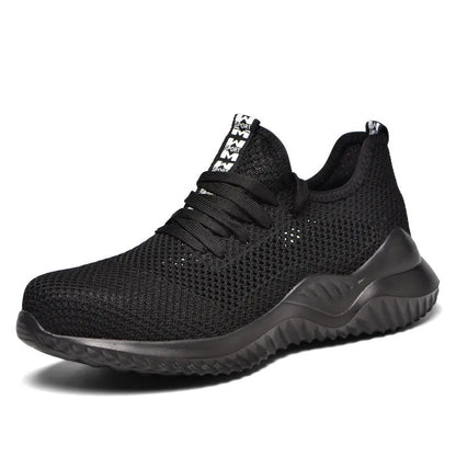 Steel toe cap safety shoes with EVA midsole in black, grey, or dark green, suitable for work and climbing