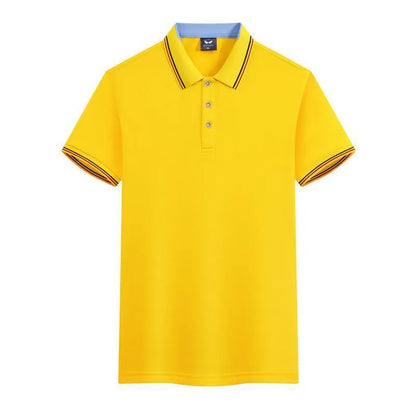 Slim fit ice silk quick-drying polo shirt for work clothes in blue gray colour