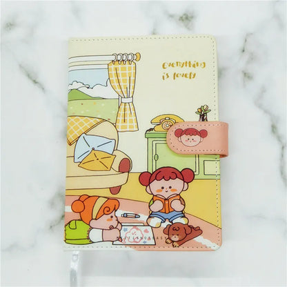 A5PU thread-bound notepad with themed paper cover, open to show Daolin paper pages.