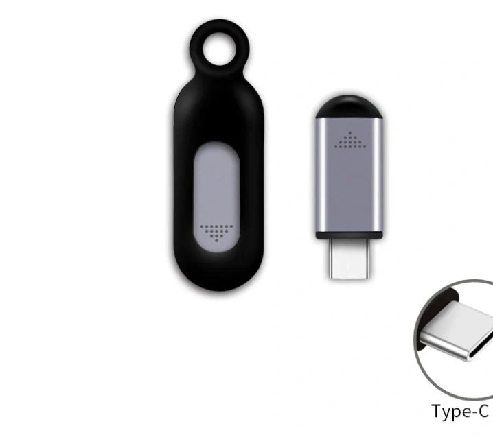 Compact aluminium cell phone infrared remote control with glossy black finish