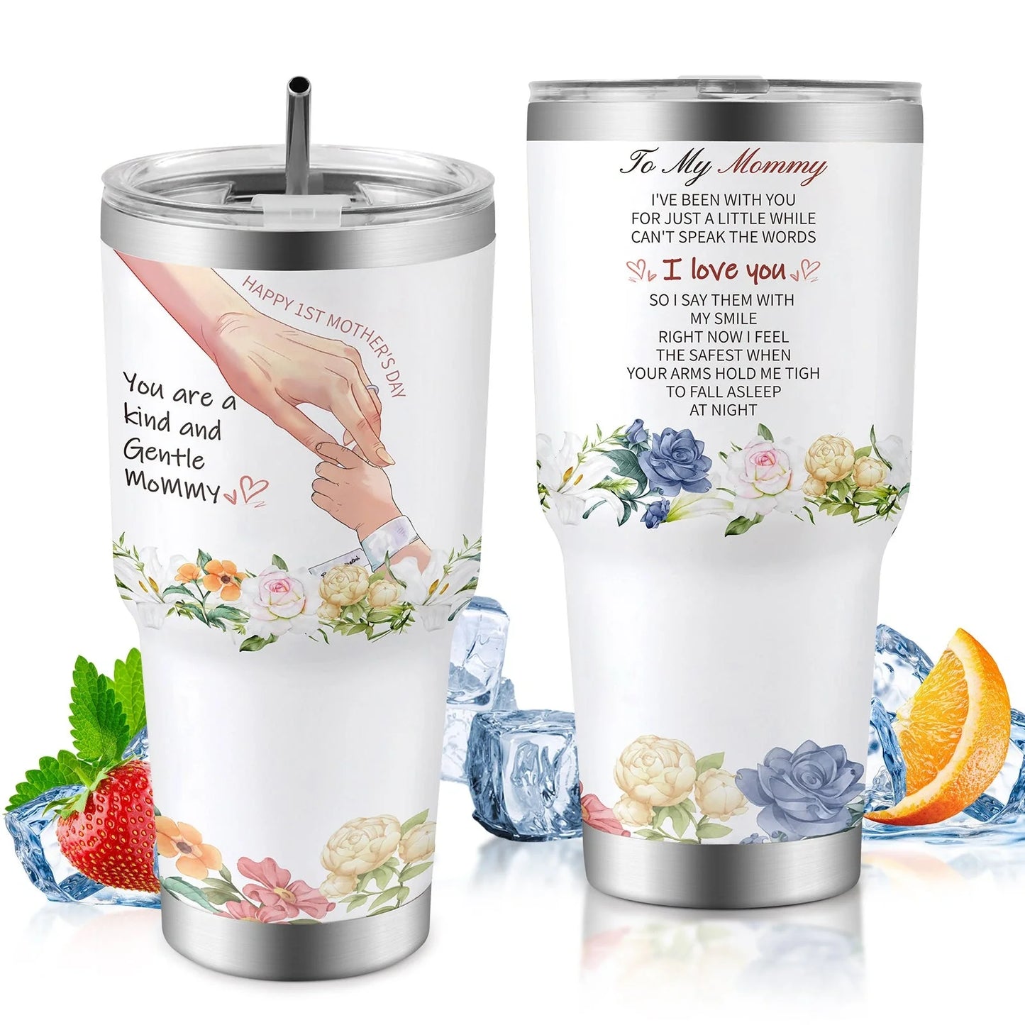 30oz insulated travel mug for car, keeps drinks hot or cold, spill-proof lid