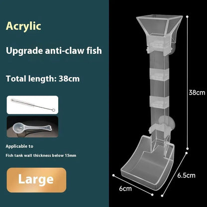 Aquarium feeding dish set with three tube lengths, cleaning brushes and feed spoons