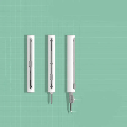 3-in-1 headphone cleaning pen with metal pick, sponge tip and brush for electronic device maintenance