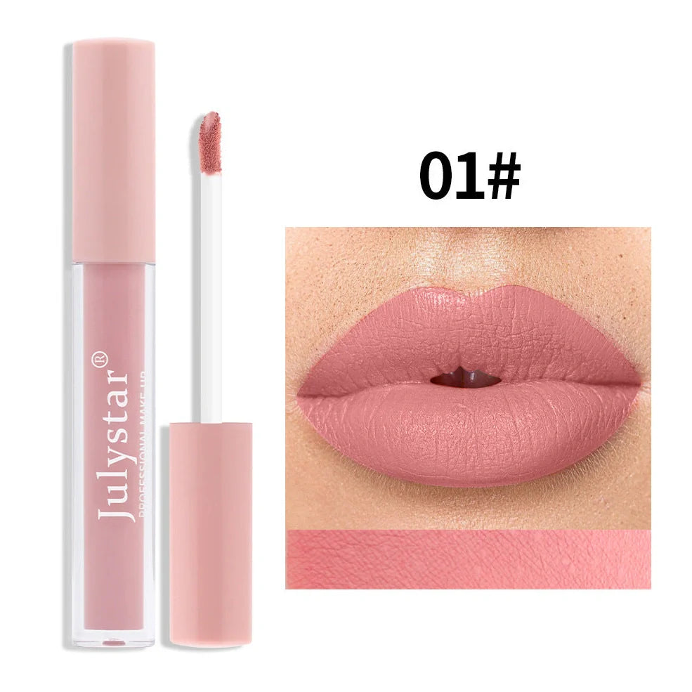 Matte lipstick tube with soft fog texture, 2.5ml content, 3-year shelf life
