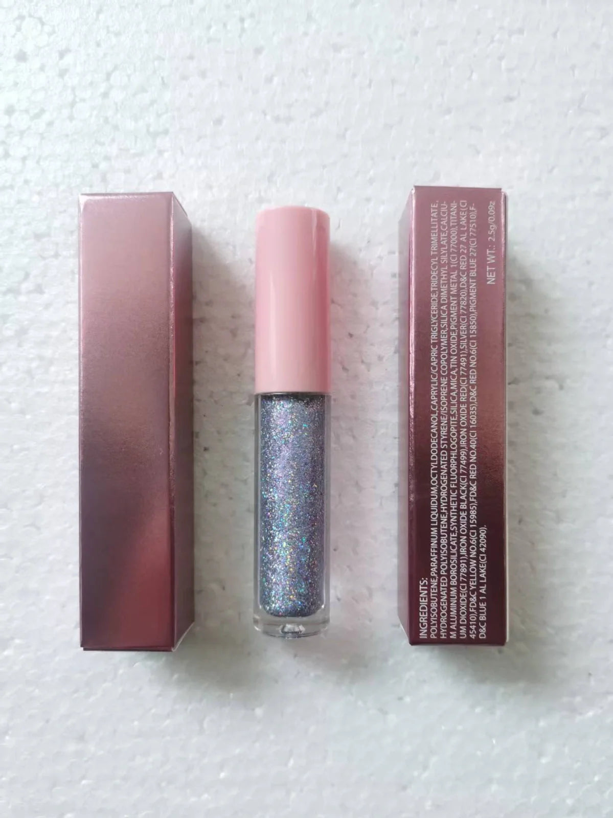 15 Colour Laser Lip Lacquer tubes showing waterproof formula with laser powder technology