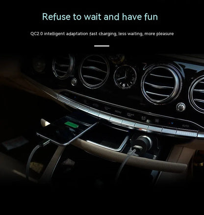 White single-port QC2.0 USB car fast charger for vehicles with safety protections.