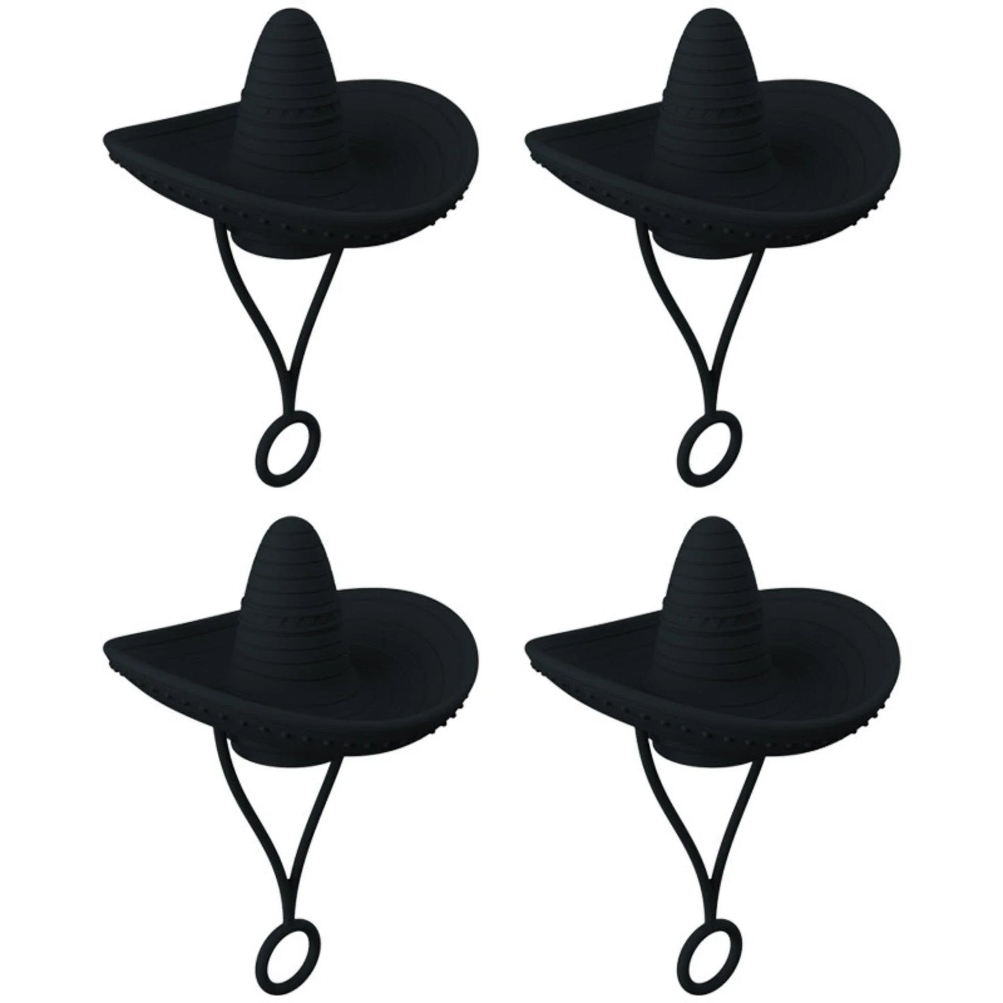 Stylish cowboy hat-shaped straw covers made of food-grade silicone in vibrant macaroon colors for protecting and decorating drinks