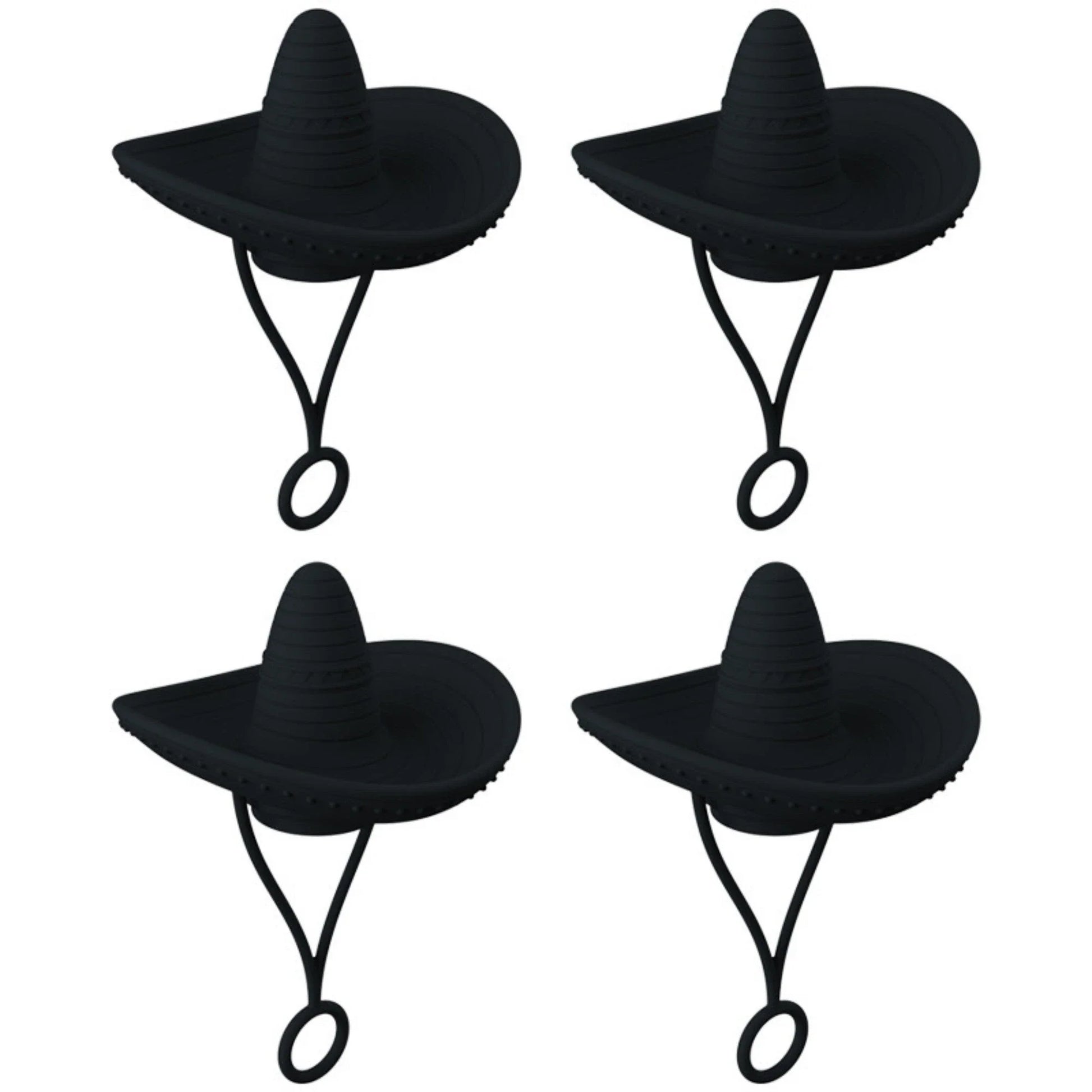 Stylish cowboy hat-shaped straw covers made of food-grade silicone in vibrant macaroon colors for protecting and decorating drinks