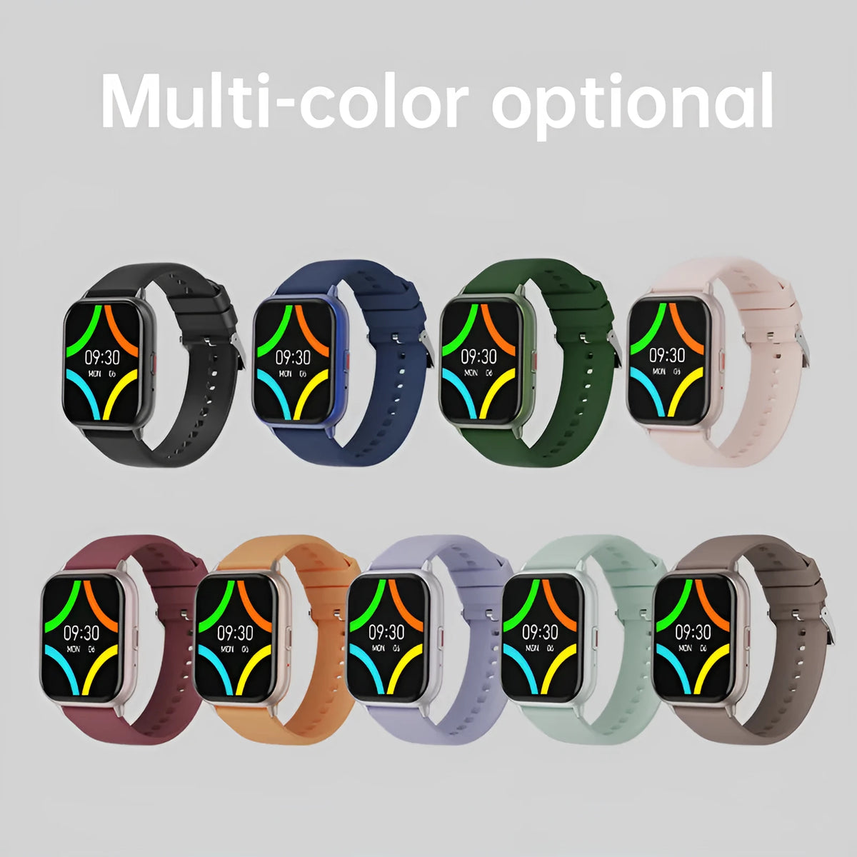 T17F smart watch with TFT screen, touch button, Bluetooth calling, sleep monitoring, in pink or black.