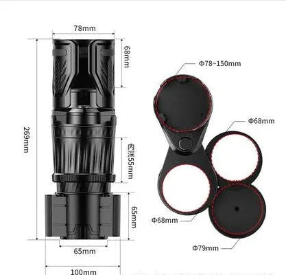 Black car cup holder with adjustable base showing retracted and extended positions