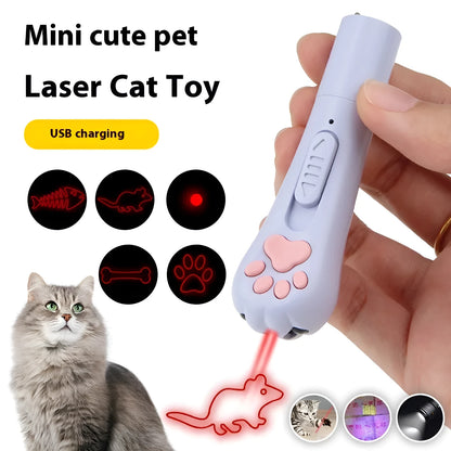 Infrared cat laser teasing stick with five patterns including cat footprints design