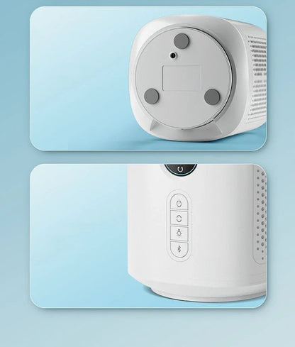 Multifunctional bladeless fan with Bluetooth speaker and LED night light for home decor and cooling comfort