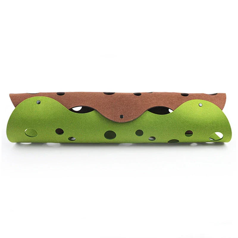 Cozy Cat Tunnel - Interactive Felt Hideout for Playful Felines with Peekaboo Design