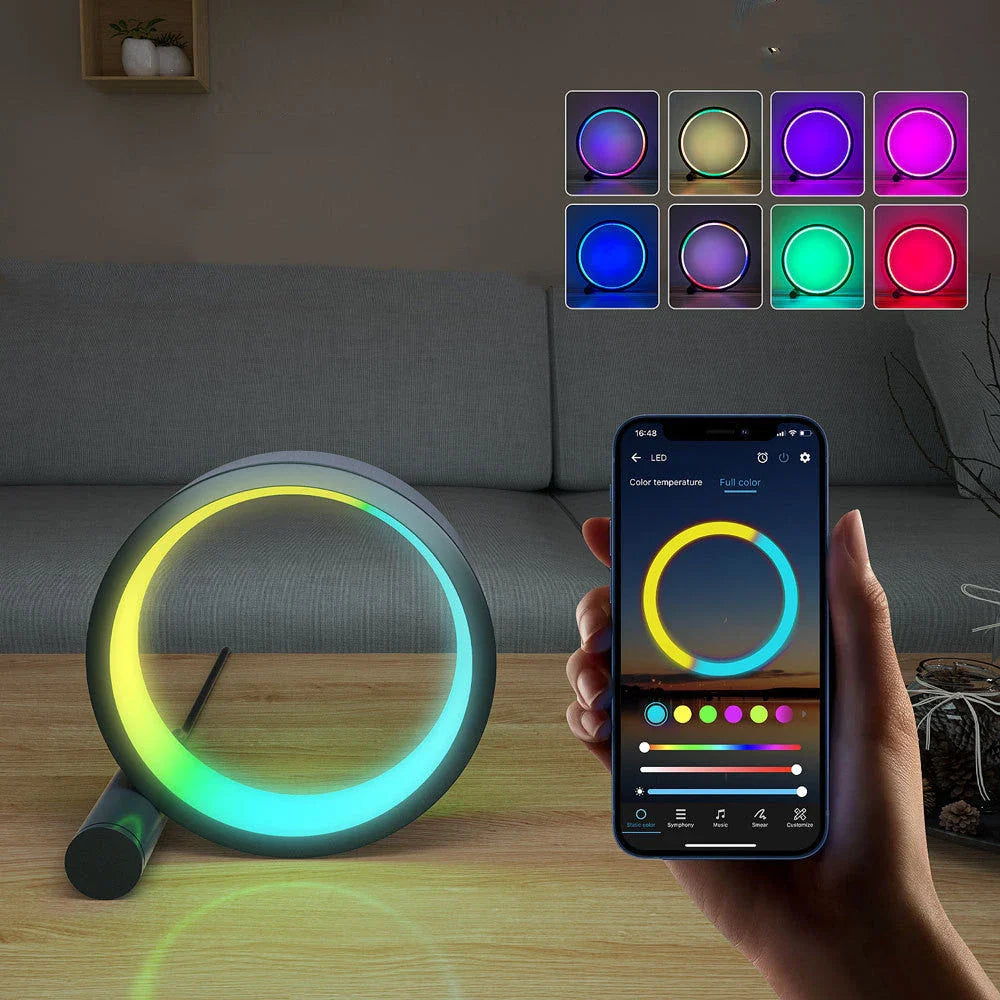Colorful Smart LED Night Light with music sync, adjustable brightness, and modern design