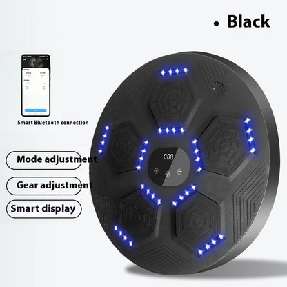 Smart music boxing machine reaction target hanging on wall with boxing gloves