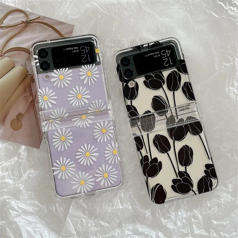 Samsung Galaxy Flip flower design PC phone case for Z Flip3 and Z Flip4 models