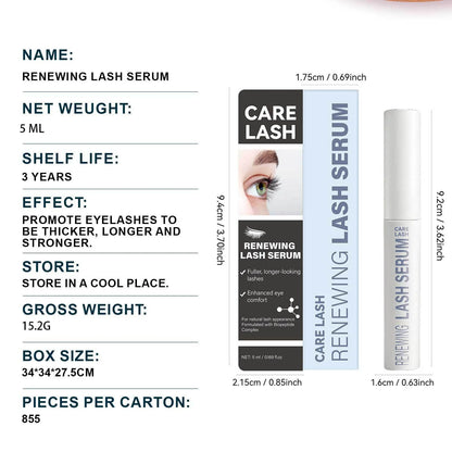 5ml eyelash regrowth serum bottle with neutral packaging showing FP-E015 specifications