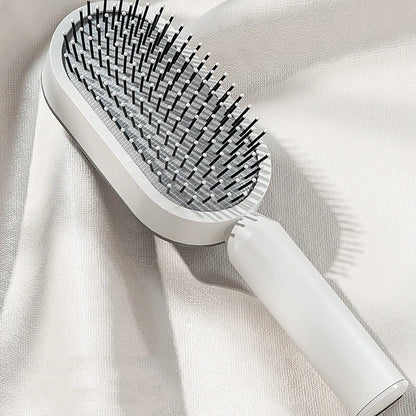 Premium self-cleaning hair brush with airbag massage technology for smooth, healthy hair