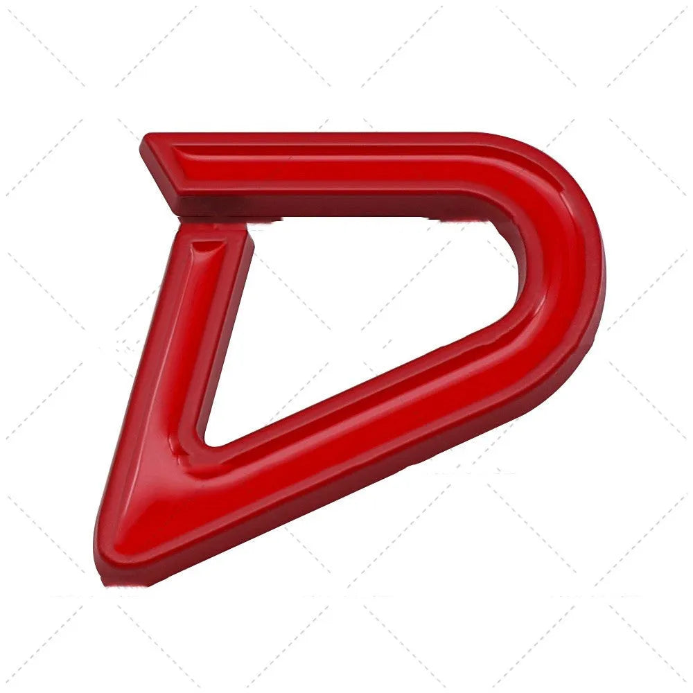 SD and D pattern metal car stickers in red silver and red black colours for vehicle bumper decoration