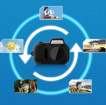 Black Y3000 HD outdoor sports camera with small LCD screen on compact ABS plastic body