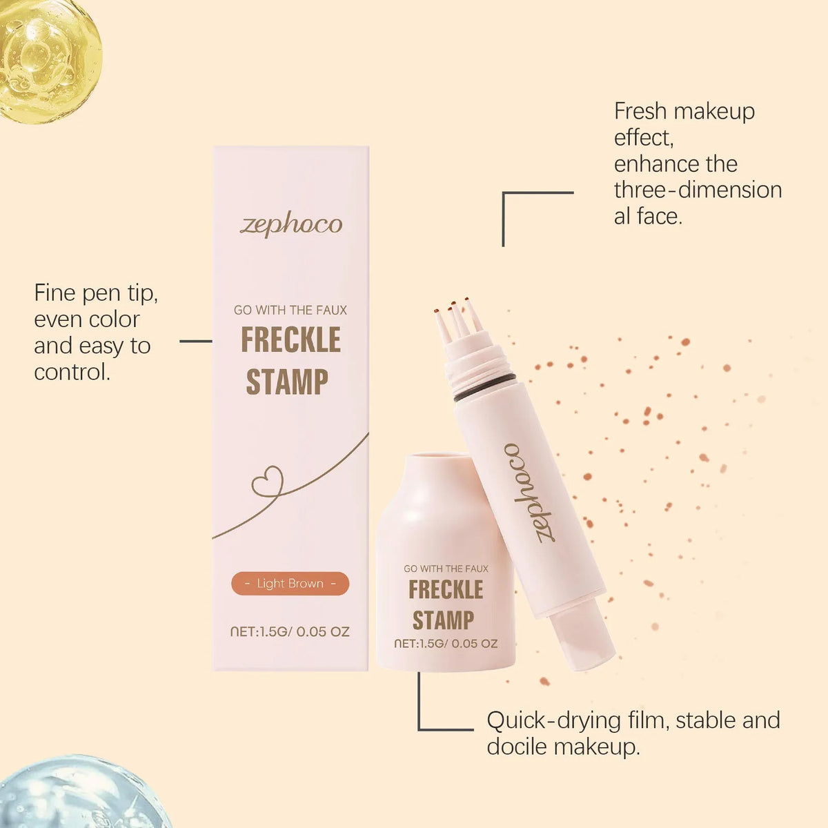 Freckle removal pen in brown shades, 15g, with kaolin and silicone oil