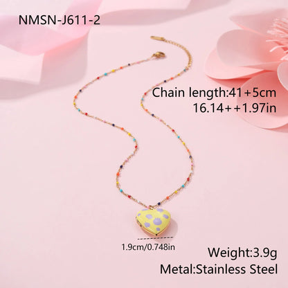 Stainless steel fruit pendant necklace with gold plating on adjustable 41-50cm chain
