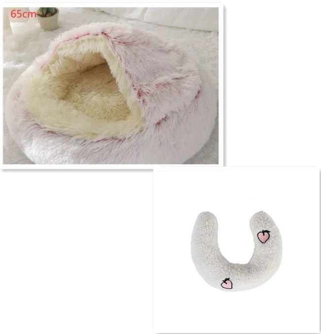 Cozy All-in-One Pet Bed in various colors and sizes, providing a plush and comfortable retreat for cats and dogs