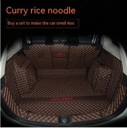 Custom-fitted TPE XPE boot liner with 3D edging for Mitsubishi Outlander SUV.