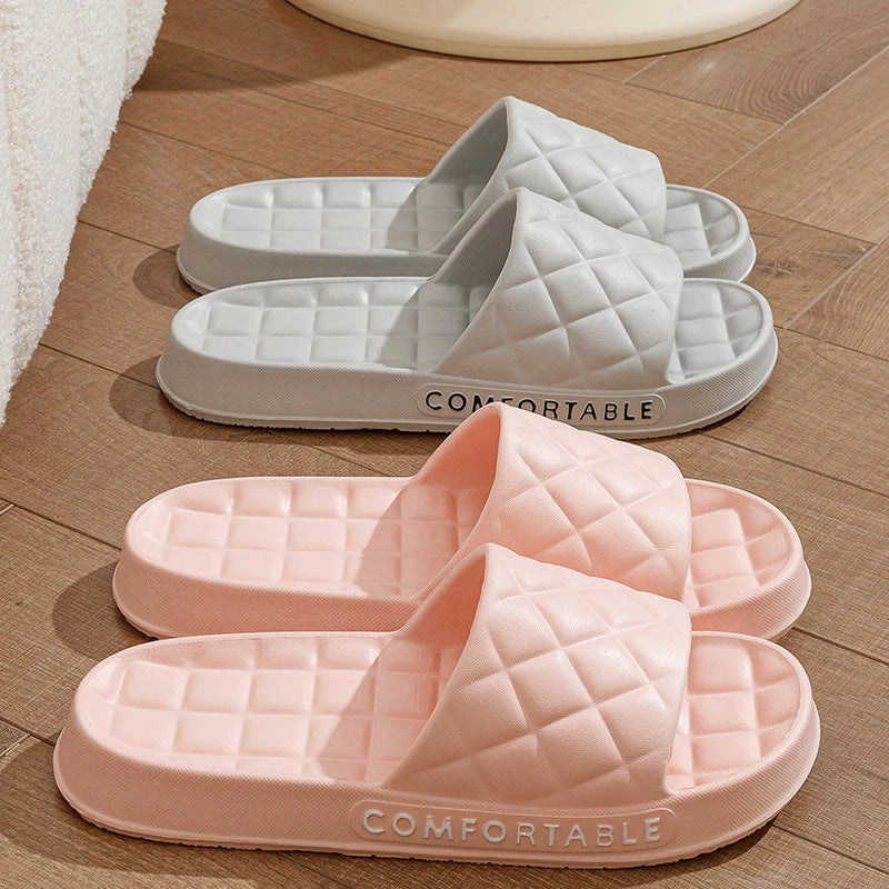 Stylish plaid slippers with soft, cushioned soles for comfortable indoor wear