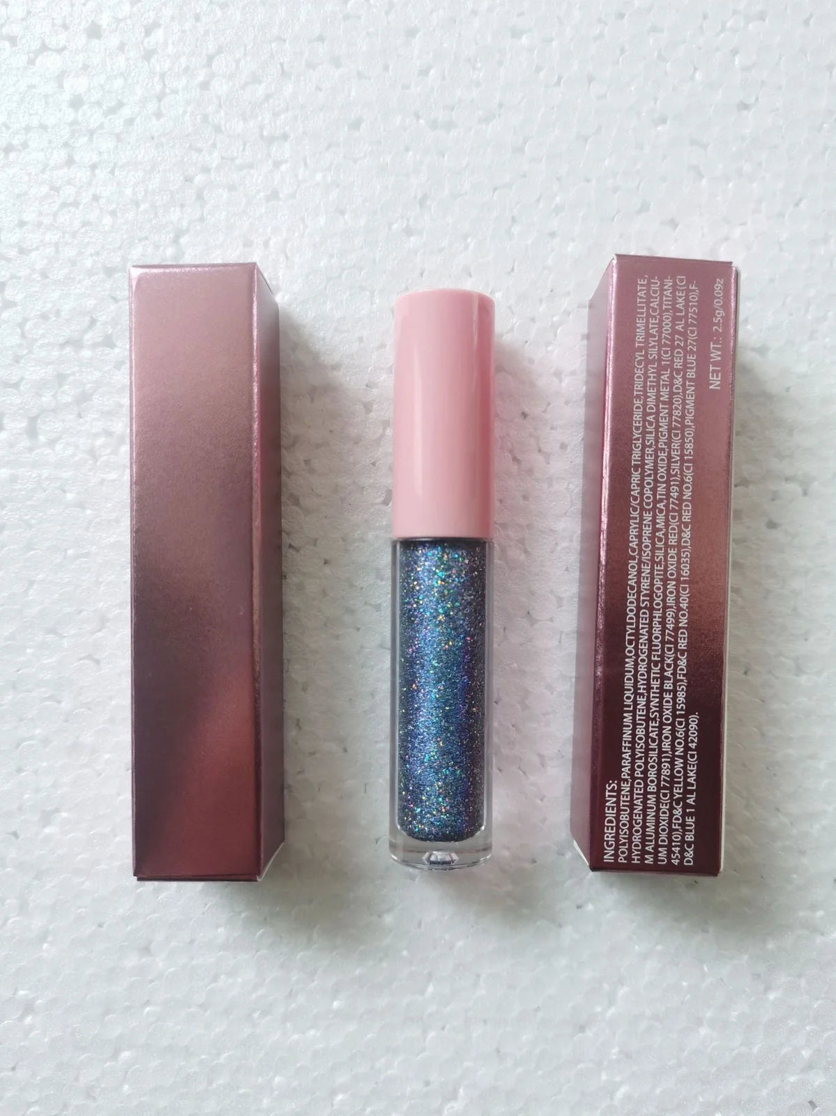 15 Colour Laser Lip Lacquer tubes showing waterproof formula with laser powder technology