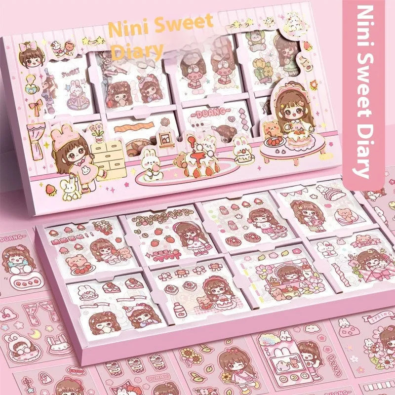 Sticker Goo card notebook with children's stickers in five colourful theme designs