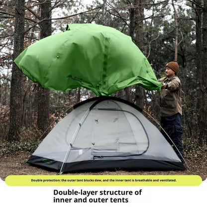 1-2 person lightweight hiking tent 210x140x110cm four season aluminium rod camping tent