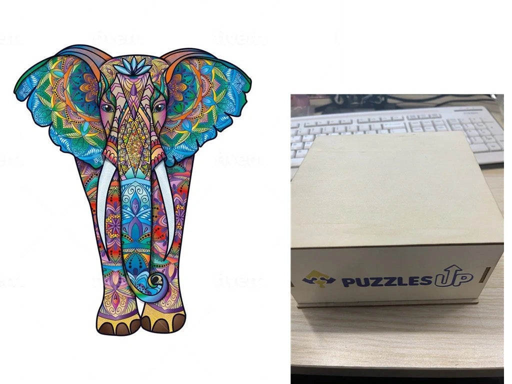 Animal Puzzle Set in A3 size with wooden storage box, vibrant animal designs for educational fun