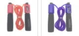 Adjustable 3 metre fitness skipping rope with foam handles in multiple colour options