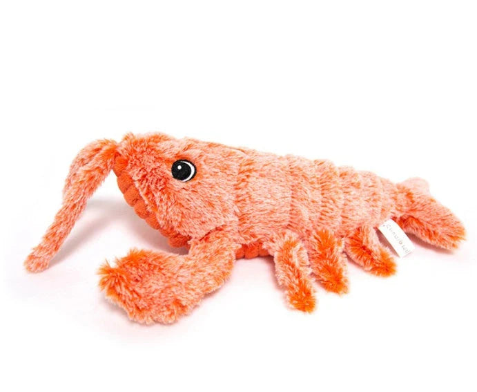 Energetic Leaping Lobster USB-powered pet toy with 3-mode swinging tail motion