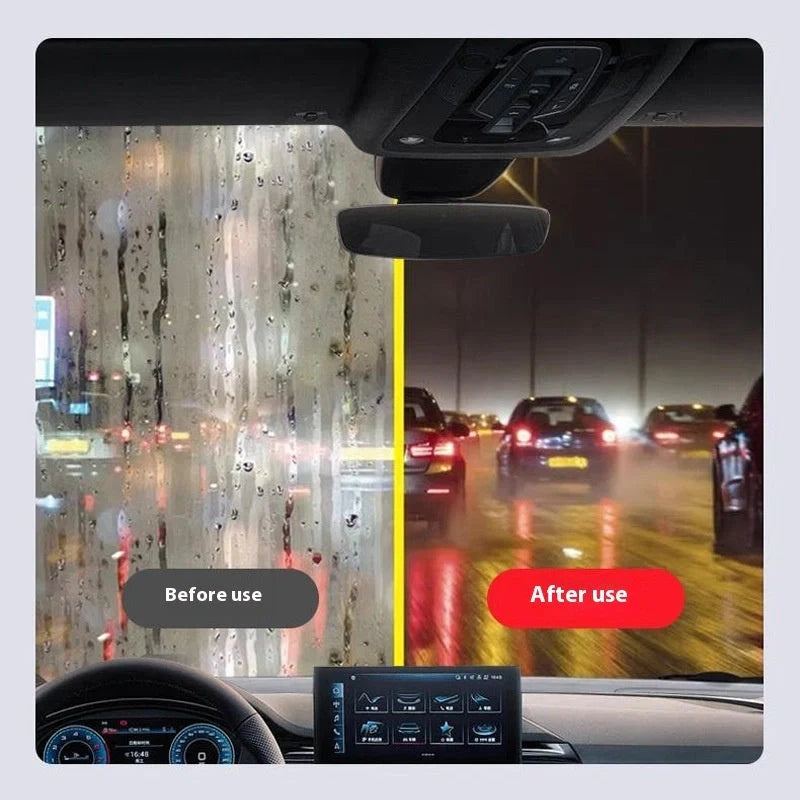 Automotive oil film cleaning brush with hydrophobic effect for clear windshields