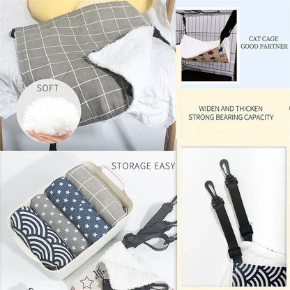 Cosy and adjustable hanging cat nest in a variety of patterns and sizes