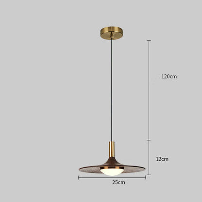 Personalised bar chandelier with walnut wood body and copper accents in modern Chinese style