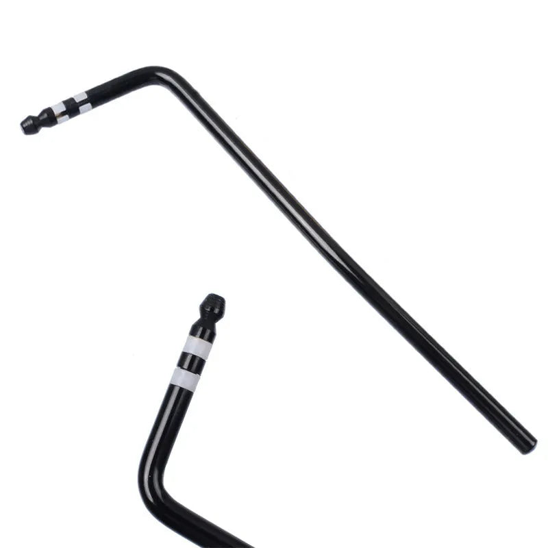 A metal guitar tremolo bar replacement part shown in black, blue, gold, and silver finishes.