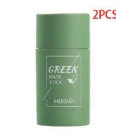 Green tea and eggplant clay mask stick with 40g content for deep cleansing and acne reduction